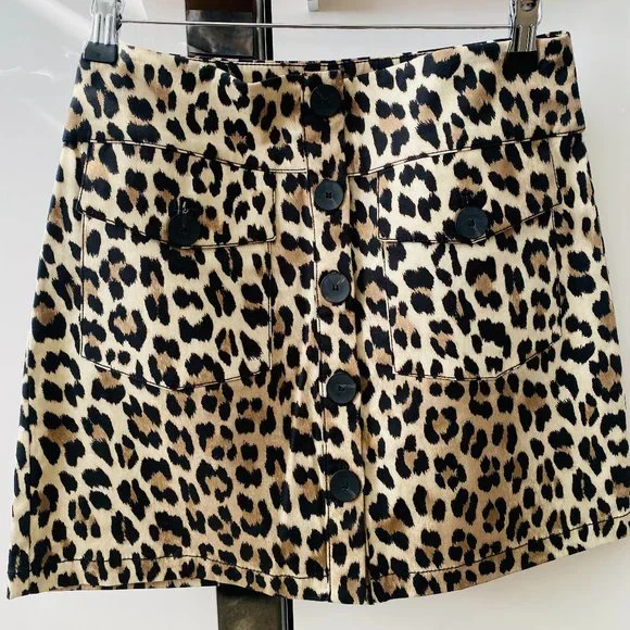 Mango Skirts Mango Mini Skirt Leopard Print Size S Poshmark